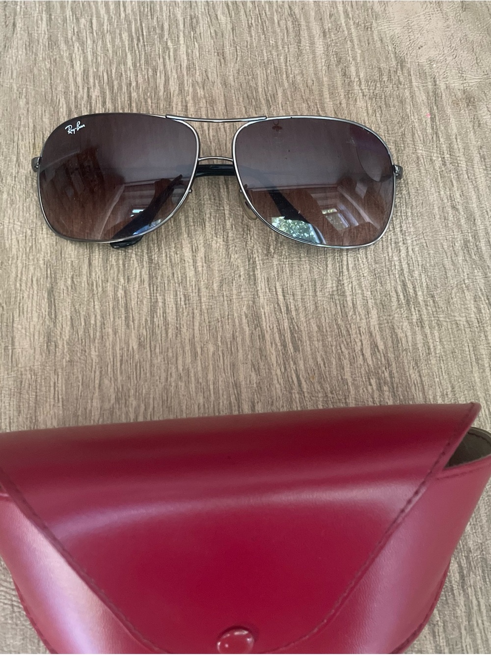 Ray-Ban Aviator Sunglasses with Brown Lenses and Silver Frame